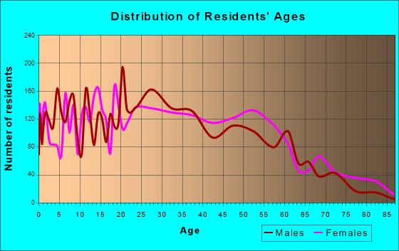 Bellair-Meadowbrook Terrace, Florida Age and Sex of Residents