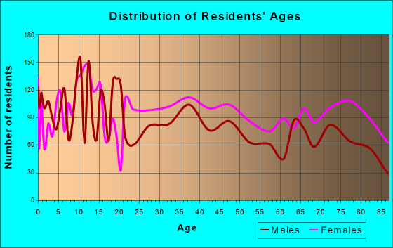 Leesburg, Florida Age and Sex of Residents