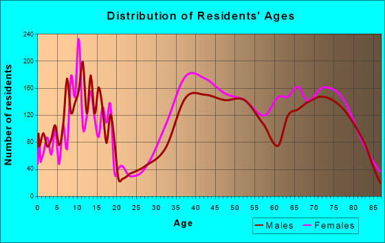 Palm City, Florida Age and Sex of Residents