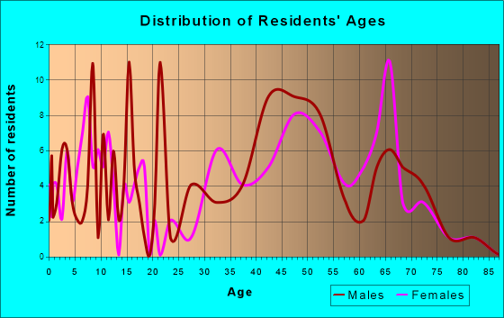 Palm Shores, Florida Age and Sex of Residents