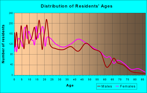 Pinewood, Florida Age and Sex of Residents