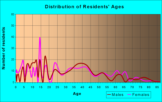Plantation Mobile Home Park, Florida Age and Sex of Residents