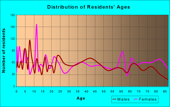 Sebring, Florida Age and Sex of Residents