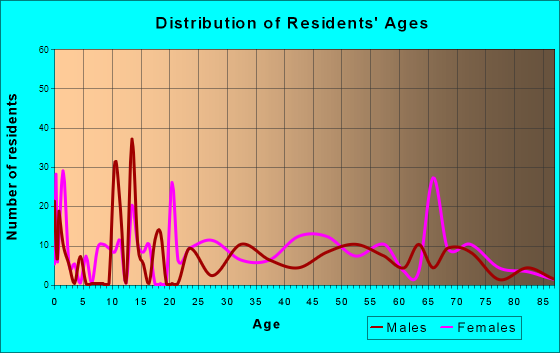 South Brooksville, Florida Age and Sex of Residents