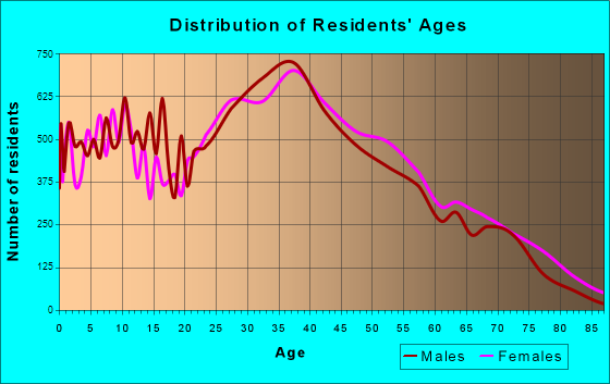 Town 'n' Country, Florida Age and Sex of Residents