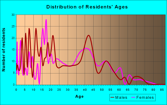 Hiram, Georgia Age and Sex of Residents