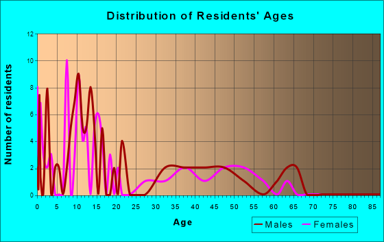 Bloomington, Idaho Age and Sex of Residents