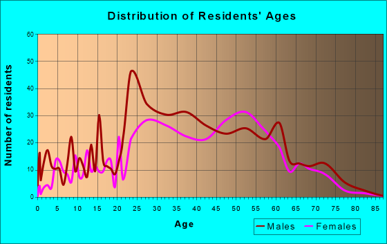 Ketchum, Idaho Age and Sex of Residents