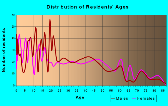 St. Anthony, Idaho Age and Sex of Residents