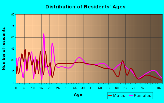 Abingdon, Illinois Age and Sex of Residents