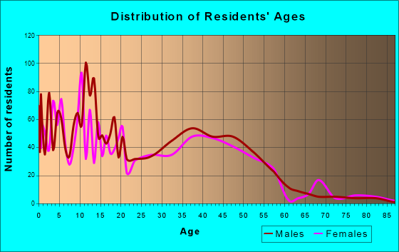 Bethel, Alaska Age and Sex of Residents