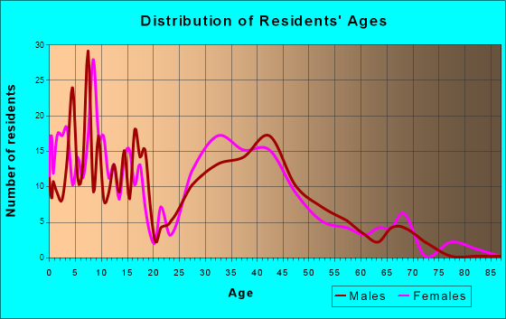 Hudson, Illinois Age and Sex of Residents