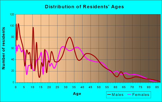 Round Lake, Illinois Age and Sex of Residents