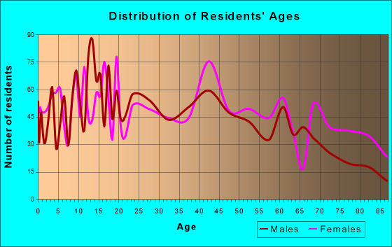 Salem, Illinois Age and Sex of Residents