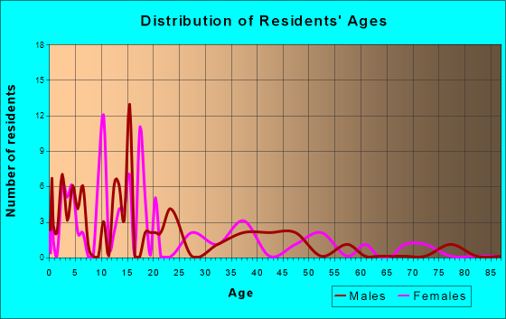 Huslia, Alaska Age and Sex of Residents