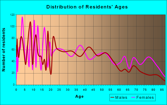 Brazil, Indiana Age and Sex of Residents