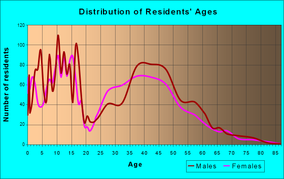 Knik-Fairview, Alaska Age and Sex of Residents
