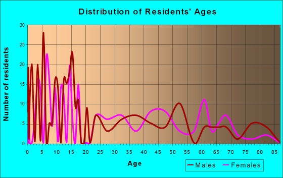 New Paris, Indiana Age and Sex of Residents