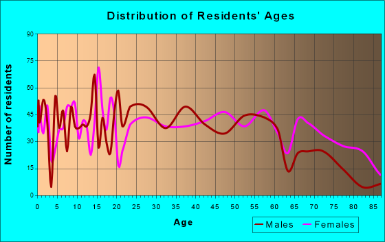 Rochester, Indiana Age and Sex of Residents