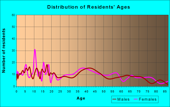 Durant, Iowa Age and Sex of Residents
