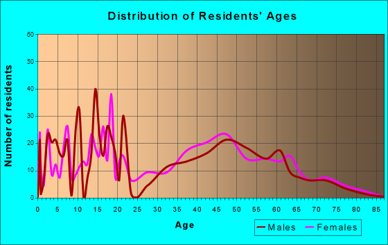 Hudson, Iowa Age and Sex of Residents