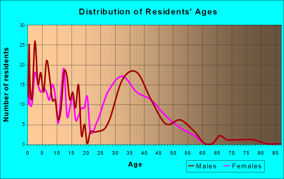 Walford, Iowa Age and Sex of Residents