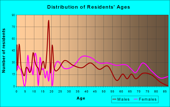 Paintsville, Kentucky Age and Sex of Residents