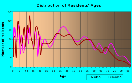 St. Dennis, Kentucky Age and Sex of Residents