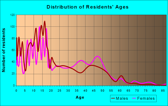 Kayenta, Arizona Age and Sex of Residents