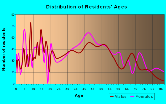 Ellsworth, Maine Age and Sex of Residents