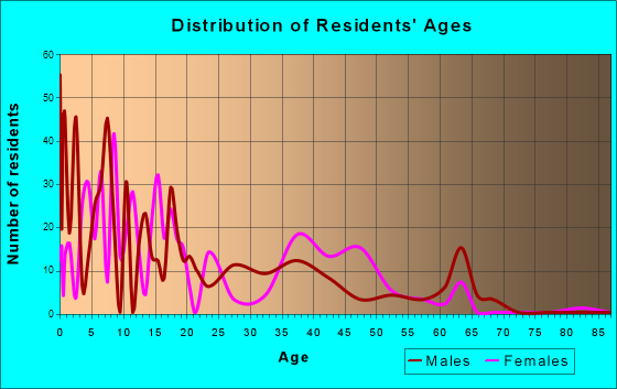 Many Farms, Arizona Age and Sex of Residents