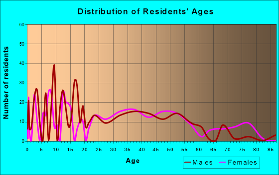 Bondsville, Massachusetts Age and Sex of Residents