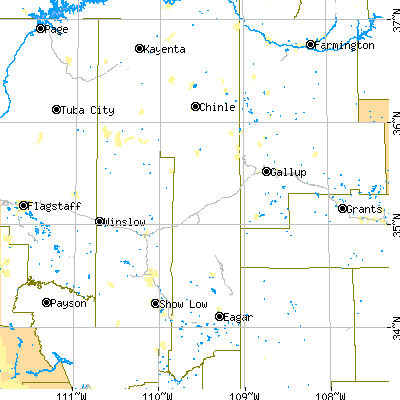 Apache County close-up map