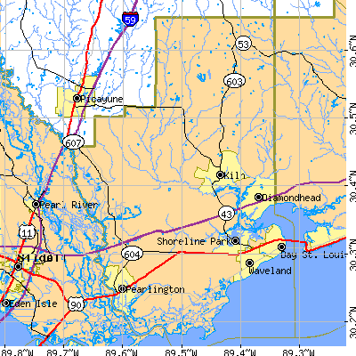 Hancock County close-up map