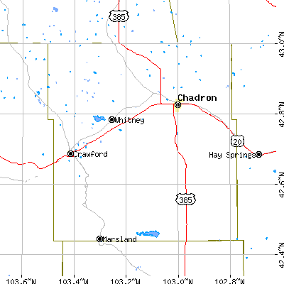 Dawes County close-up map