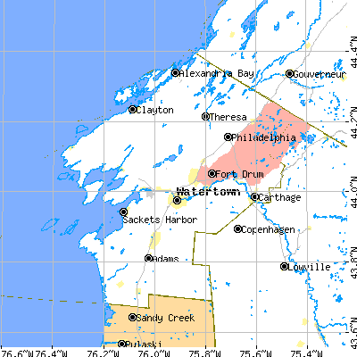 Jefferson County close-up map