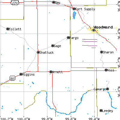 Ellis County close-up map