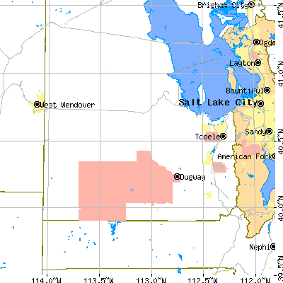 Tooele County close-up map