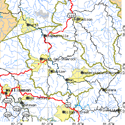 Logan County close-up map