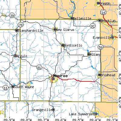 Green County close-up map