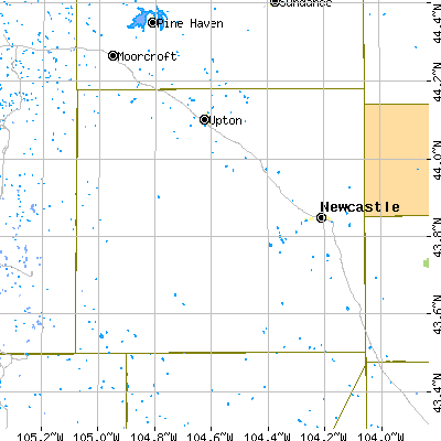 Weston County close-up map