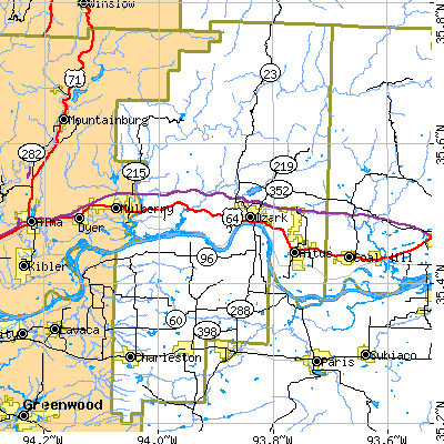 Franklin County close-up map