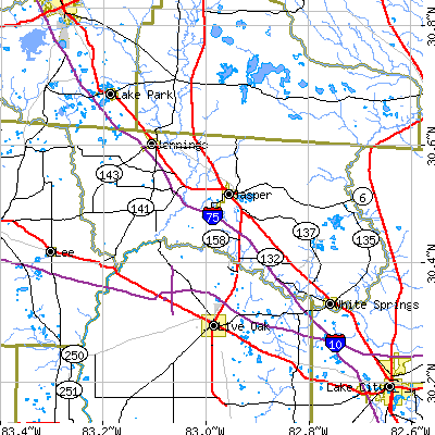 Hamilton County close-up map