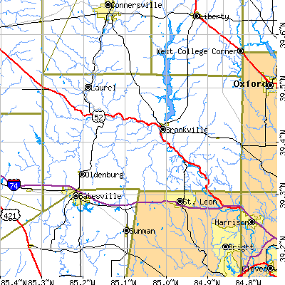 Franklin County close-up map