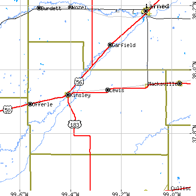 Edwards County close-up map