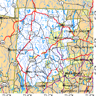 Litchfield County close-up map