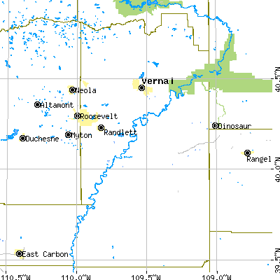 Uintah County close-up map