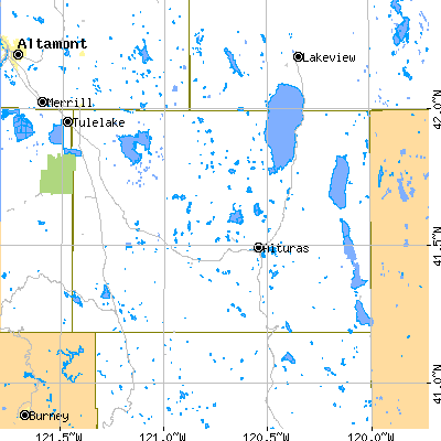 Modoc County close-up map