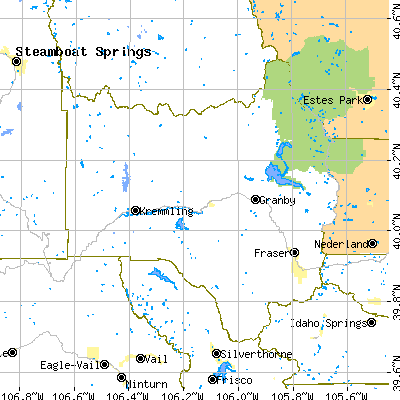 Grand County close-up map