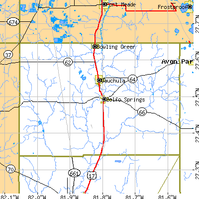 Hardee County close-up map
